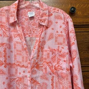 SIGRID OLSEN Linen Tunic Blouse size XL